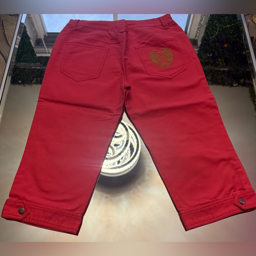 Burberry Red Pants with Signature Check Waistband - Picture 11 of 15